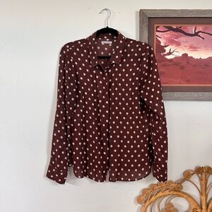 Reformation Polka Dot Button Up Blouse